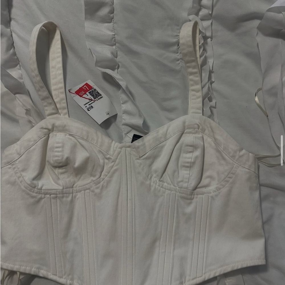 Elegant White Corset Top